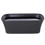 Vasca da bagno freestanding in acrilico nero 1600 x 750 mm ovale con finitura liscia opaca Stile moderno per il bagno