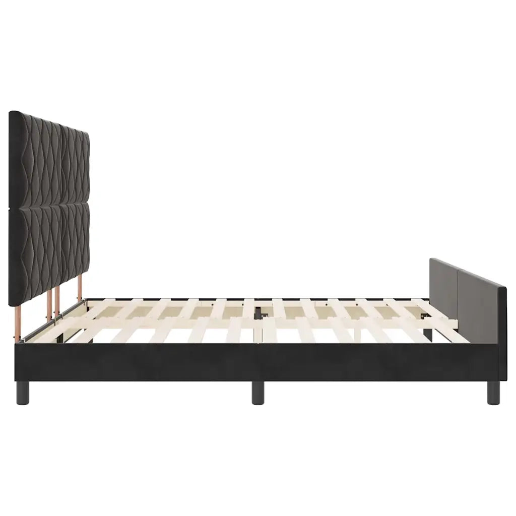 Letto a molle con testiera Nero 200 x 200 cm Velluto 3345031