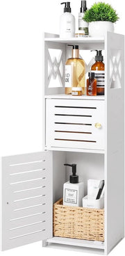Cassa da bagno in legno - resistentente all'umidità - 1 pezzo - bianco