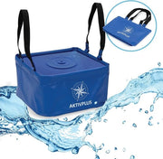 Contenitore di scarico pieghevole - Voumer robusto con capacità di 16 o 21 l - blu - angoli rinforzati - per camping - contenitore per bucato - contenitore per doccia