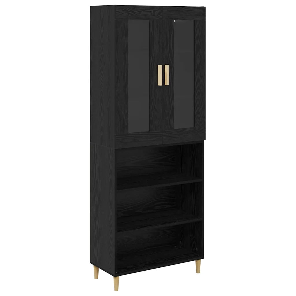 Credenza | Madia | Buffet da pranzo | Armadio da pranzo Rovere Nero 69,5 x 34 x 180 cm