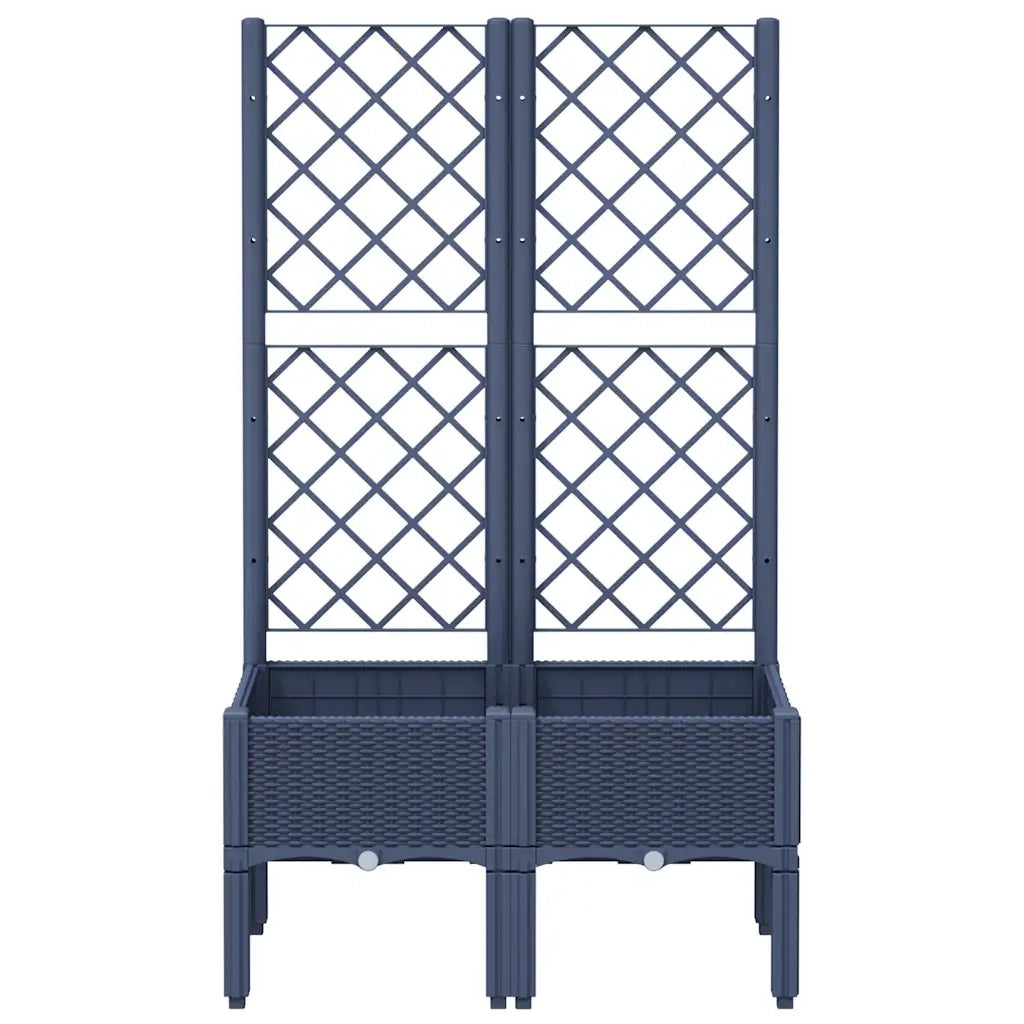Fioriera Giardino con Traliccio Grigio Blu 80x40x142 cm PP 367921