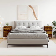Comodini 2 pz-Set di 2 Tavolino da notte Rovere Fumo 40x35x69 cm in Legno Multistrato 488199