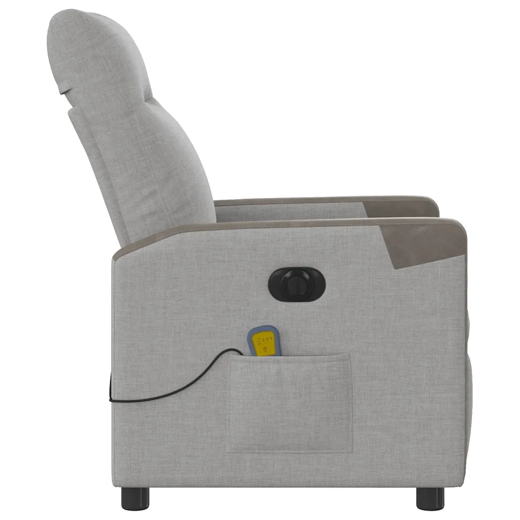 Poltrona Reclinabile Massaggio Elettrica Grigio Nuvola Tessuto 3324084