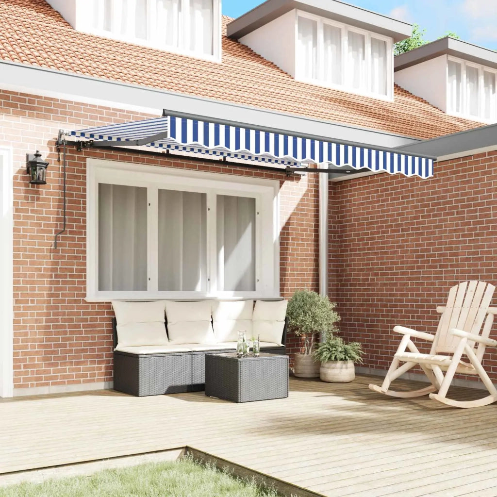 Tenda retrattile-Tenda parasole per balcone Blu 250 x 200 cm Tessuto 573019