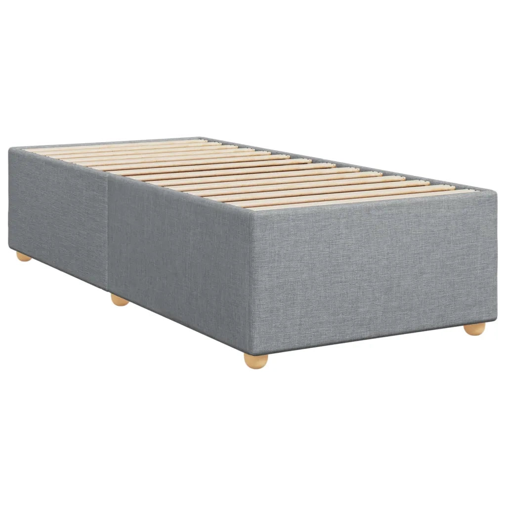 Giroletto a Molle con Materasso Grigio Chiaro 90x190 cm Tessuto