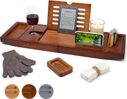 Sostegno per dispositivi e bicchieri da vino con candela, flessibile e regolabile, realizzato in bambù (colore miele).