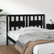Testiera per Letto-Testata-Testiera Decorativa Nera 125,5x4x100cm in Legno Massello di Pino 808813