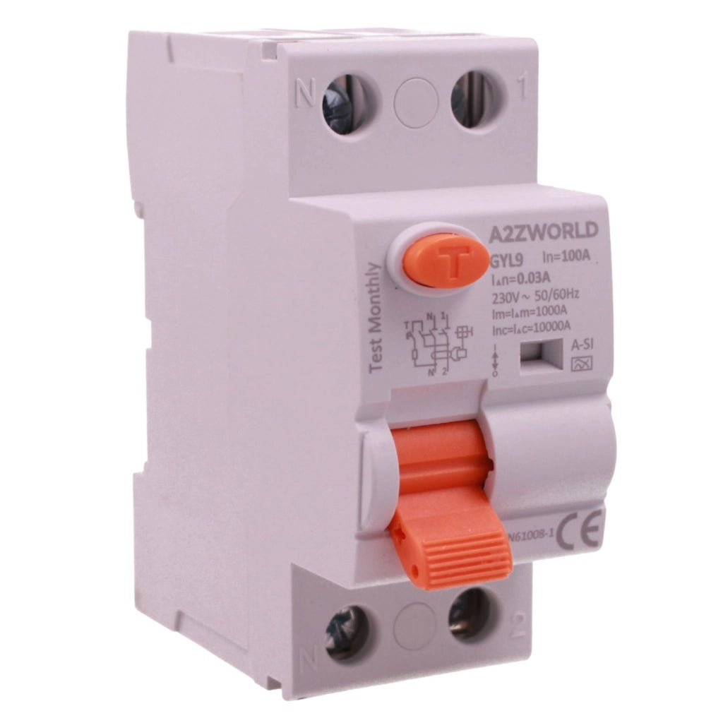 RCCB Interruttore Differenziale Puro Tipo A-SI Super Immunizzato, 1P+N 2M 10000A 30mA AC 230V IP20 GYL9 Elettromeccanico, Corrente Disponibili 25A 40A 63A 100A (100A)