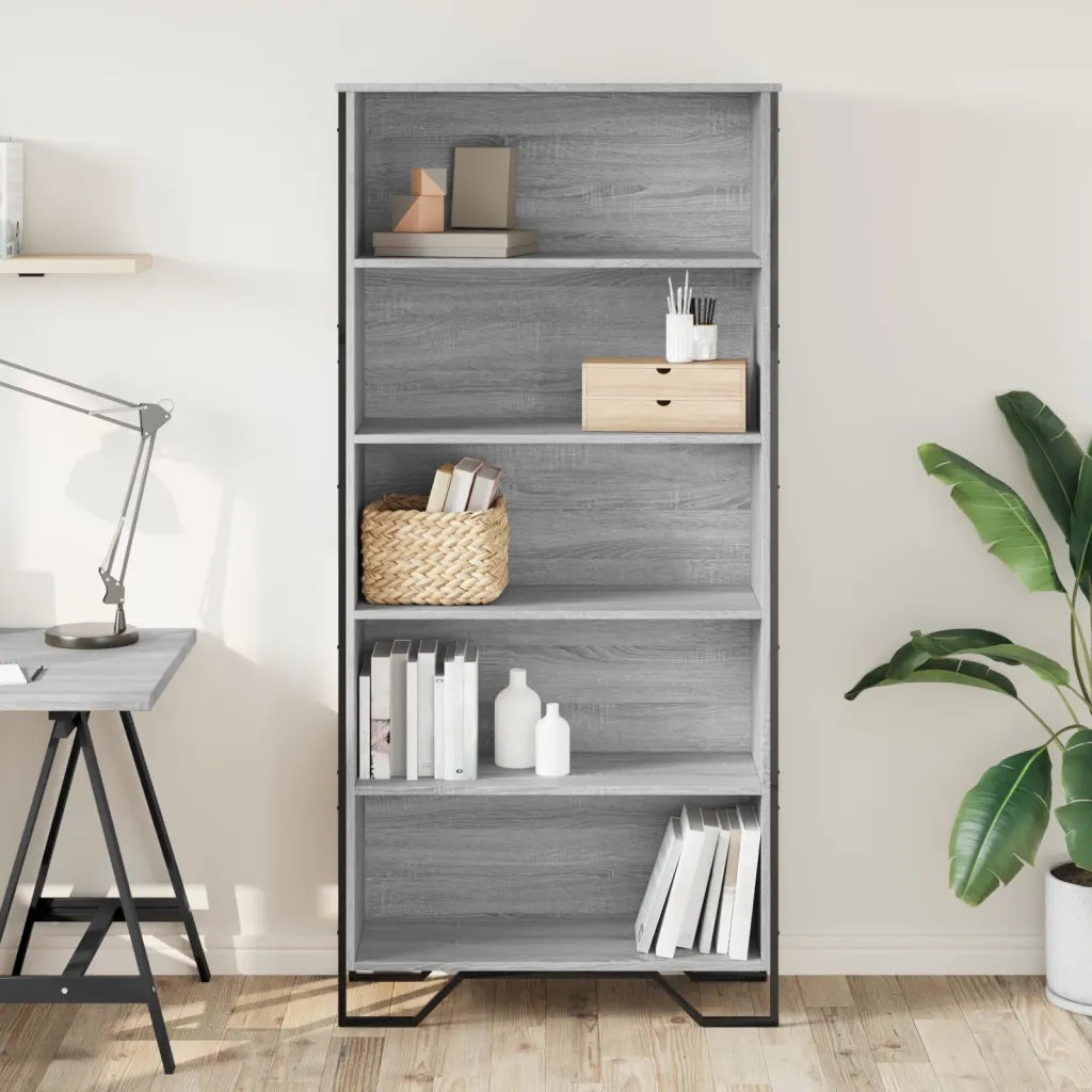 vidaXL Libreria Grigio Sonoma 80x31x169 cm in Truciolato