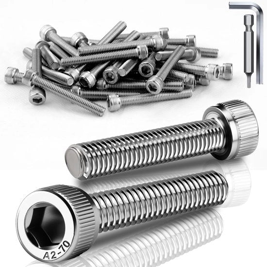 12 pezzi viti M8 x 35 mm viti cilindriche DIN 912 acciaio inossidabile A2 V2A viti a 6 guglie viti cilindriche con lato interno a 6 guglie viti a piena testa con vite in bussola per applicazioni meccaniche