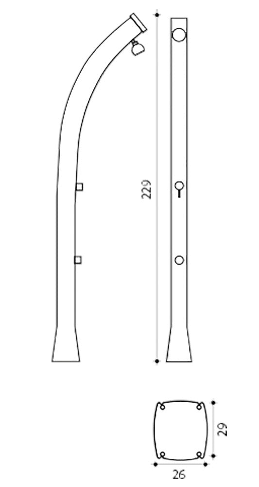 Doccia Solare da Giardino 44L Miscelatore e Lavapiedi Verde