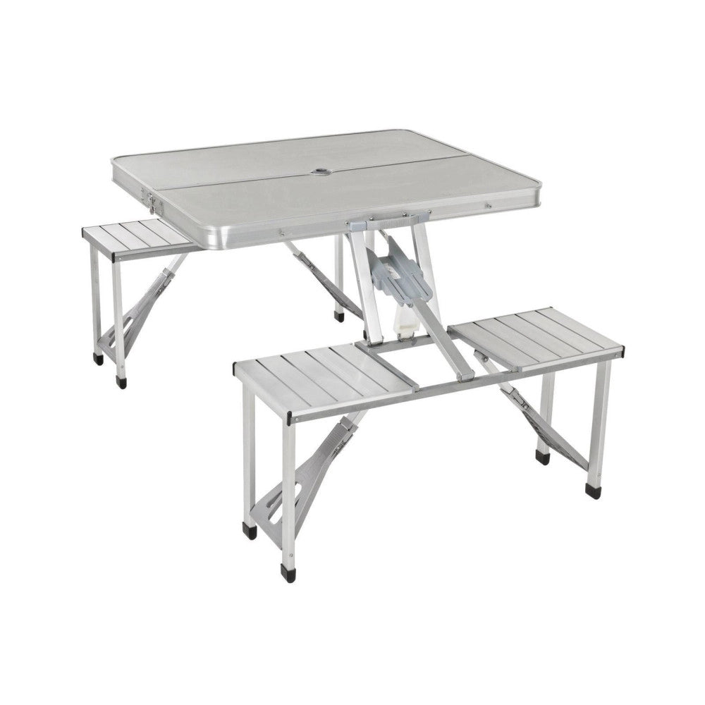 Trade Shop - Tavolo Tavolino Valigetta Sgabelli Pieghevole Campeggio Mare Spiaggia Alluminio -