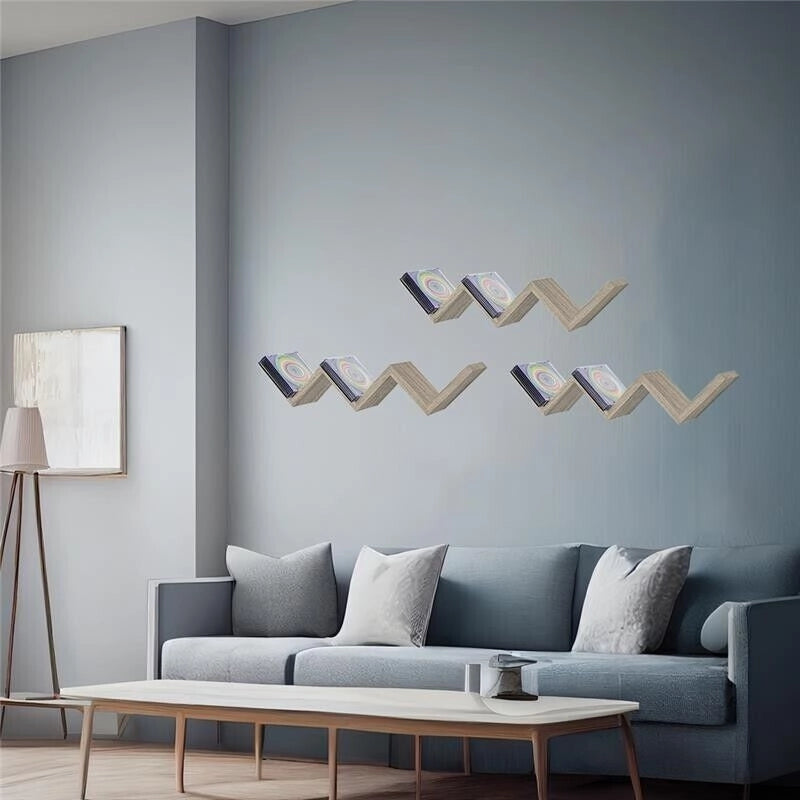 MAURY'S MENSOLA ZIG ZAG DIMENSIONI 59X12X12 CM IN COLORE OLMO