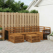 Set divano sezionale 6 pcs Naturale Legno di Acacia Massello