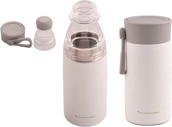 Set di 2 flaconi termici per caffè in acciaio inox Tritan con tazza termica da 2 litri con bottiglia a due parti