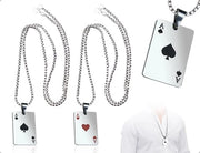 Set di 2 Pendenti con Carte da Gioco - Accessori Rock - Argento - Stile Hip Hop - Unici per Coppie - Eleganti e Coraggiosi