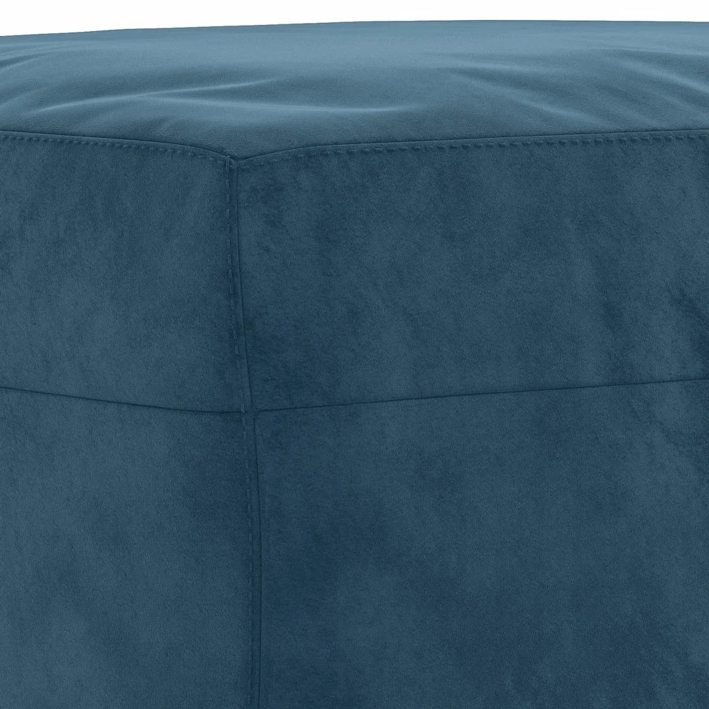 Set di Divani 3 pz con Cuscini Blu in Velluto