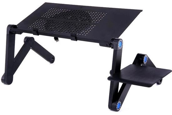 Supporto per Laptop Portatile con Ventilatore di Raffreddamento - Stand per Notebook - Stand per Tavolo - Supporto Portatile - Opaco - Reclinabile - Ideale per Uso Domestico e da Camera - Nero