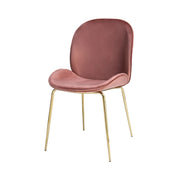 Set di 2 sedie Charlize in velluto rosa antico e ottone