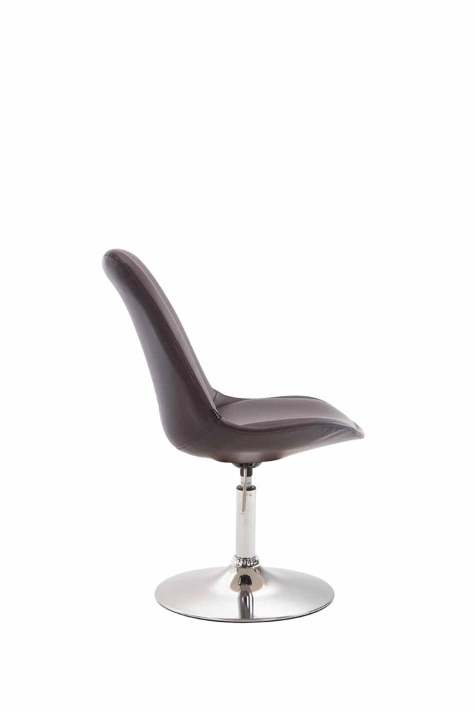 Sedia da pranzo MAVERICK in similpelle marrone,cromo