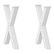 Set di 2 gambe regolabili per tavolo da pranzo a forma di X 50 x 72 cm per superfici stabili design moderno acciaio bianco 02_0057241