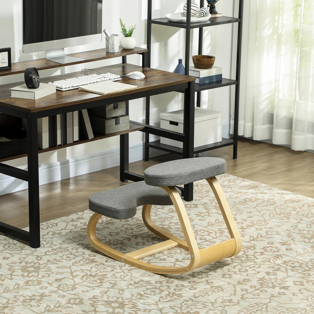 Sedia ergonomica inginocchiatoio ¨C Xylo ¨C legno basculante grigio per ufficio