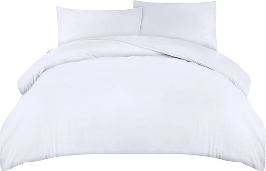Set di coperte di letto - Coperta di letto morbida a microfibra 200x200cm con cuscini 50x75cm - Set di coperte di letto - Bianco