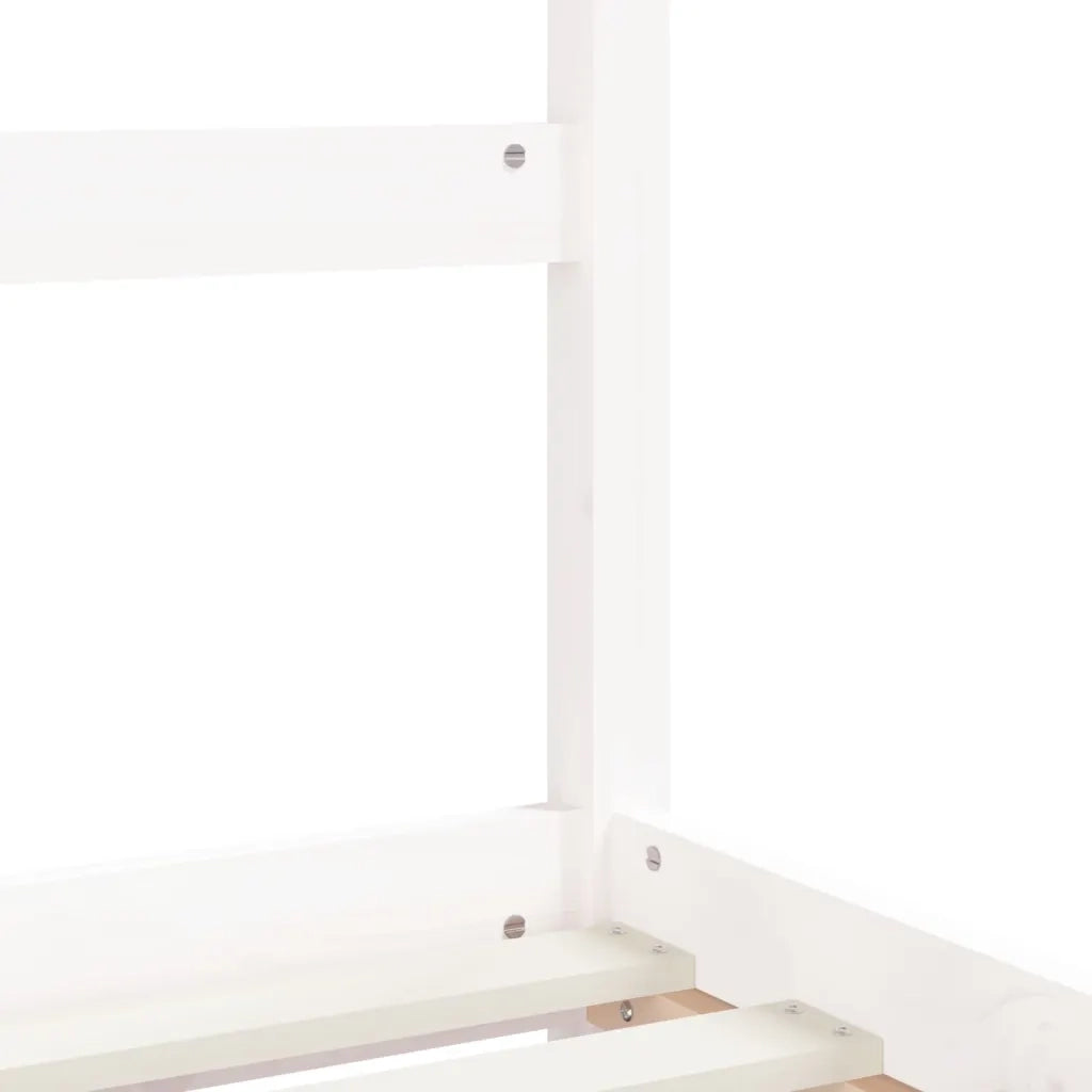 Giroletto per Bambini Bianco 80x160cm in Legno Massello di Pino 835725