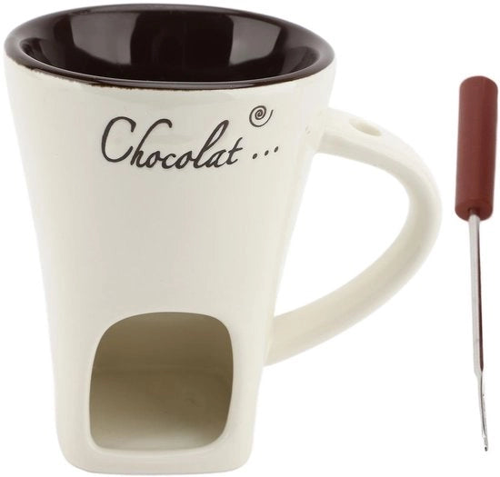 Fonduta elettrica per cera/chocolate/pane - riscaldamento a candela - set regalo per compleanni/jubilei - inclusa forchetta - bollitore elettrico