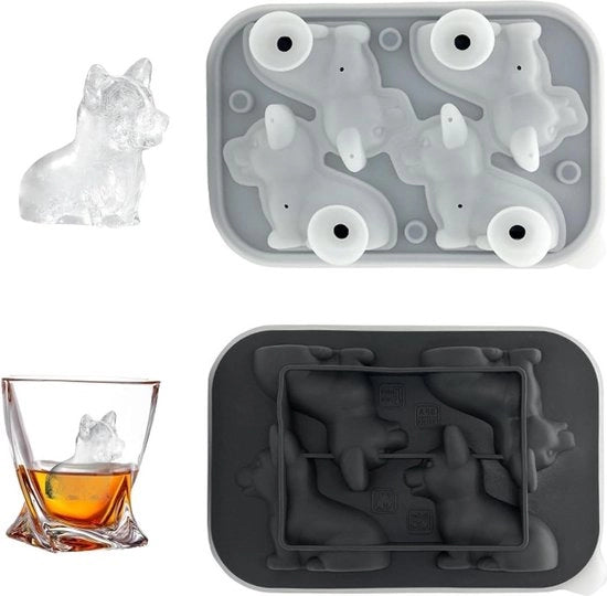 Igloo per cani in forma di cubetto di ghiaccio a forma di whisky cocktail con coperchio - con imbuto nero