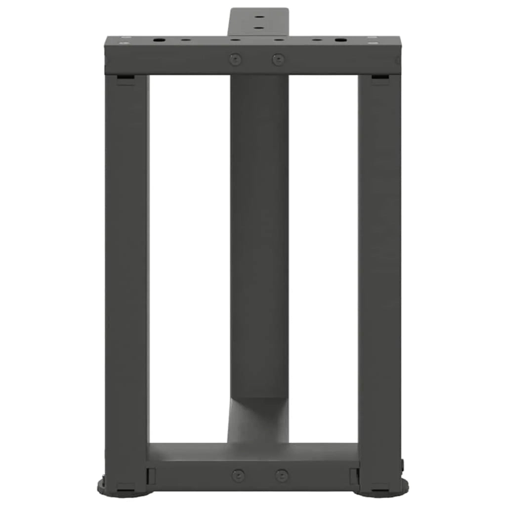 Set di 2 gambe per tavolino a forma di T progettate per un facile montaggio 38 x 25 x 43 cm acciaio antracite 02_0057296