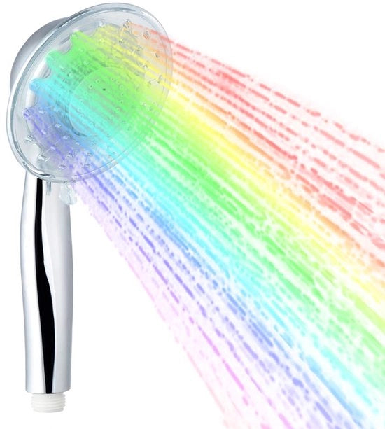 Douchekop con LED con cambiamento di colore, 7 colori di luce automatici, flusso d'acqua regolabile