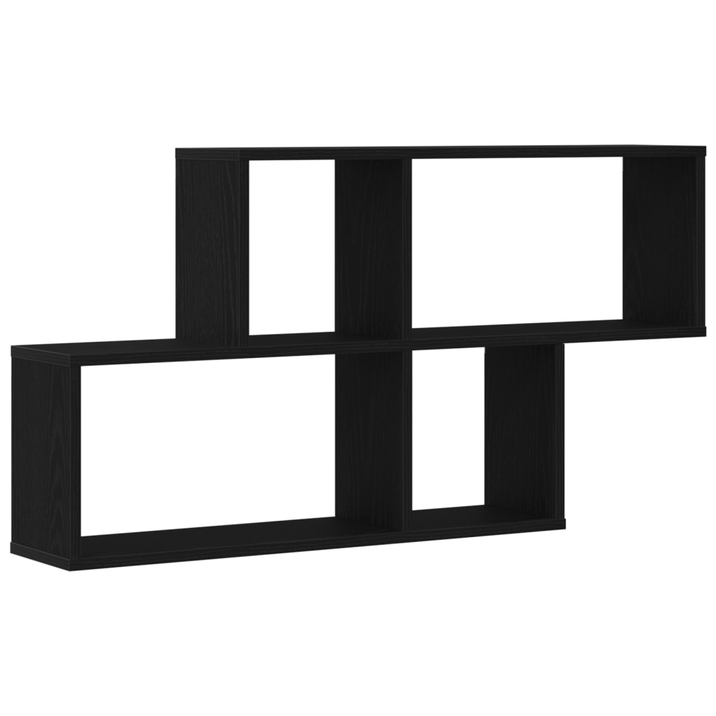 Mobile sospeso in rovere nero 76x15x53 cm realizzato in legno ingegnerizzato