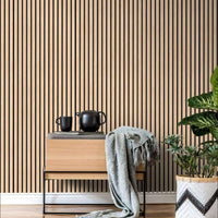 Pannelli Acustici Fonoassorbenti 4pz 60x60cm Decorativi Moderno Rovere Nat. 3D