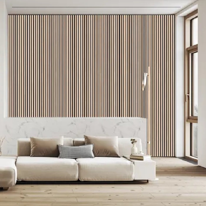 Pannelli Acustici Fonoassorbenti 4pz 60x60cm Decorativi Moderno Rovere Nat. 3D