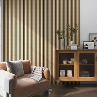 Pannelli Acustici Fonoassorbenti 4pz 60x60cm Decorativi Moderno Rovere Nat. 3D