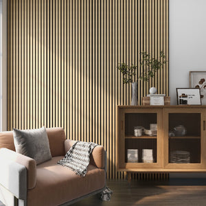 Pannelli Acustici Fonoassorbenti 4pz 60x60cm Decorativi Moderno Rovere Nat. 3D