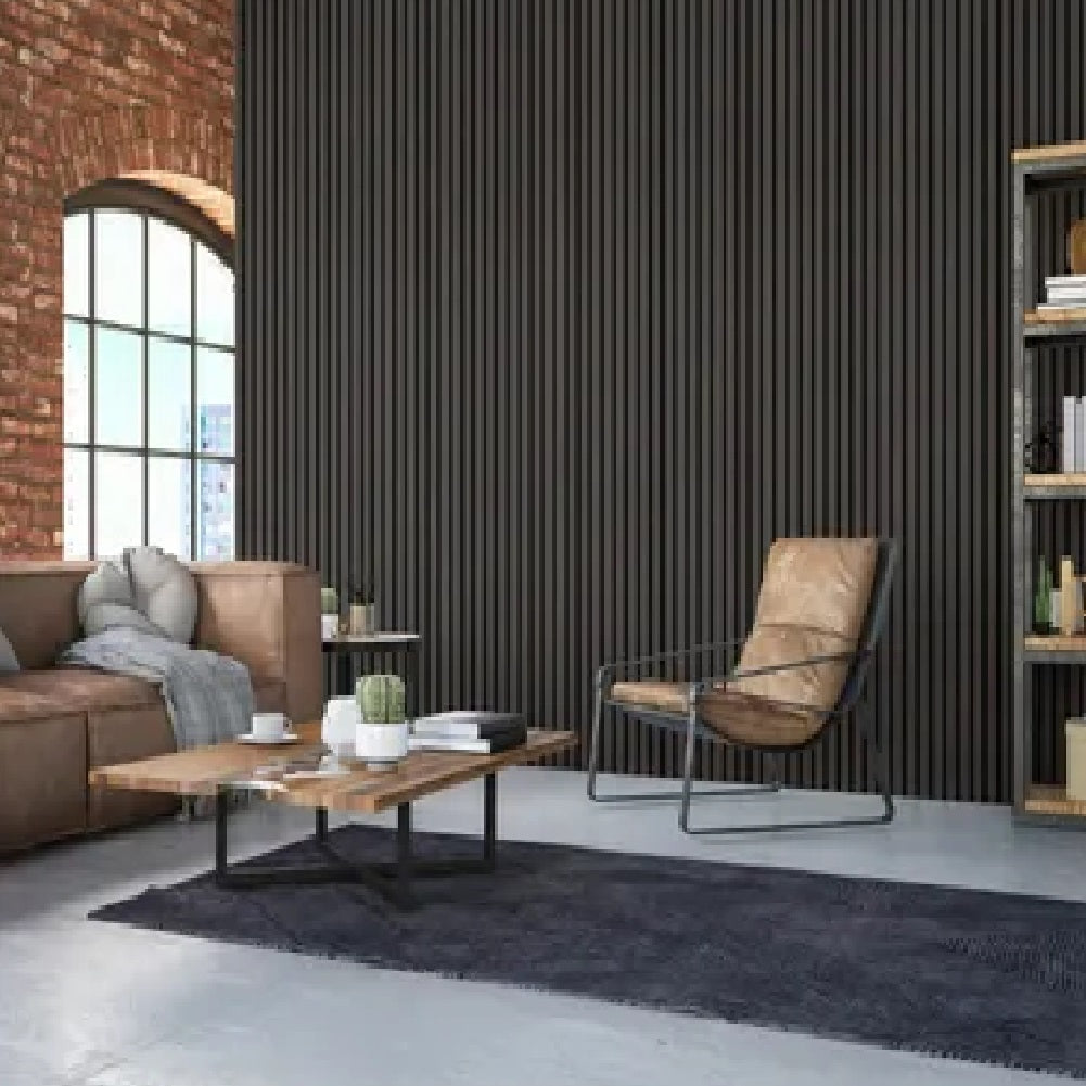 Pannelli Acustici Fonoassorbenti 2pz 60x120cm Decorativi Moderno Rovere Nero 3D