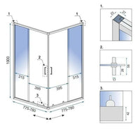 Cabina Doccia Rea City 80x80 Black senza piatto doccia