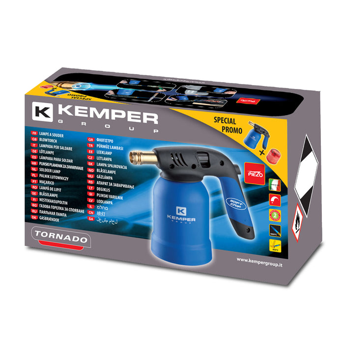 Kit Saldatore a Gas Tornado con Cartuccia Lampada Kemper