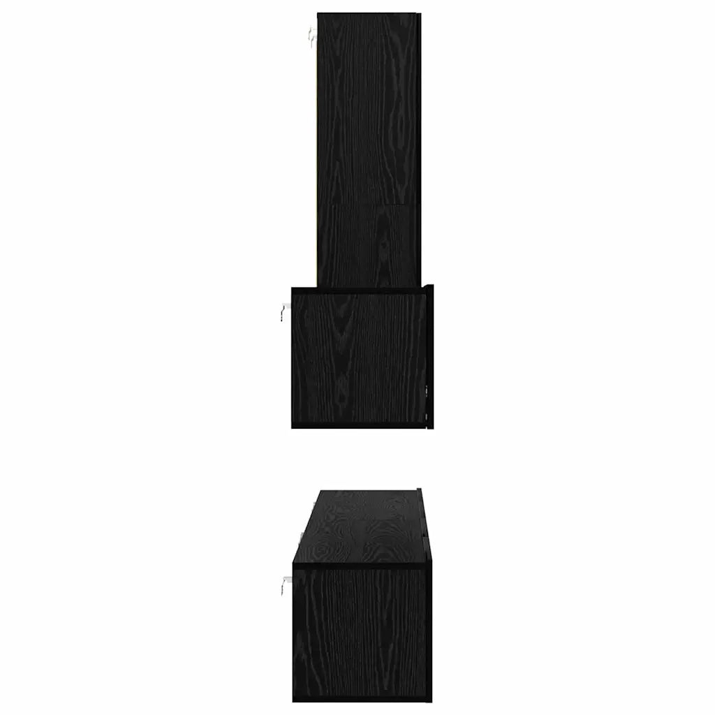 Mobile TV da Parete 4 pcs Rovere Nero Legno multistrato 3393175