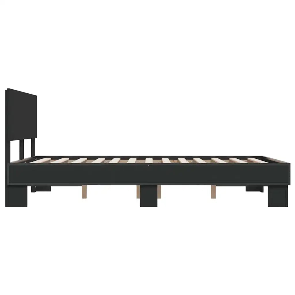 Giroletto Nero 120x190 cm in Legno Multistrato e Metallo 3280202