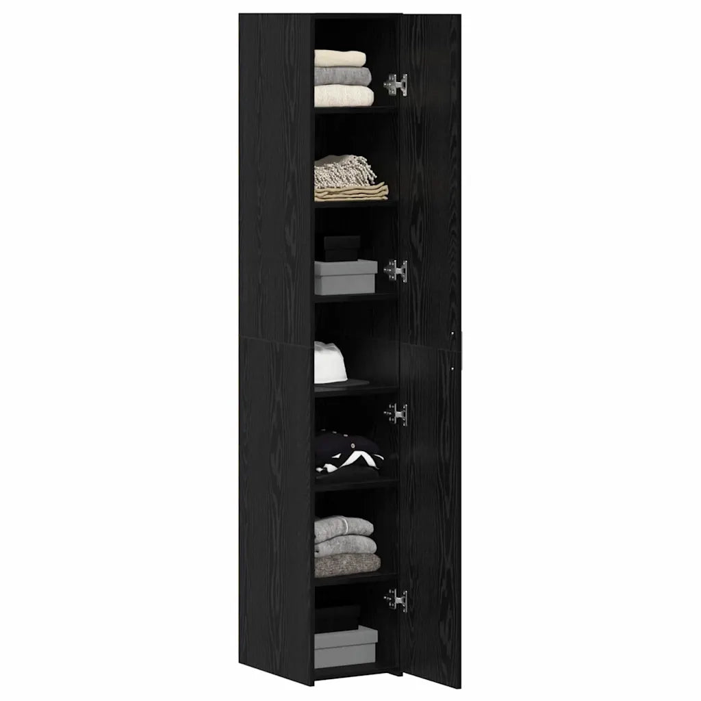 Credenza 2 pcs Rovere Nero 30 x 42,5 x 185 cm 3365578