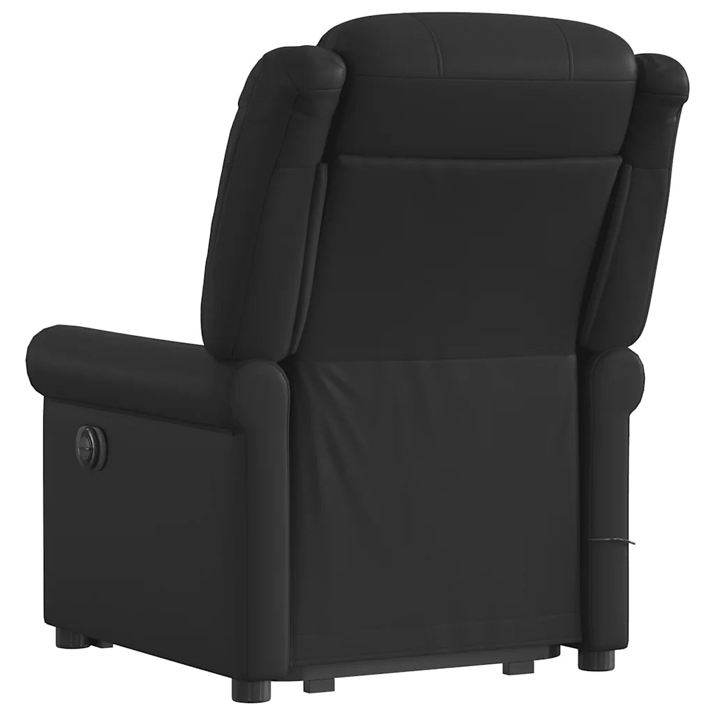 Poltrona Alzapersona Reclinabile Massaggio Nera Similpelle 3303420