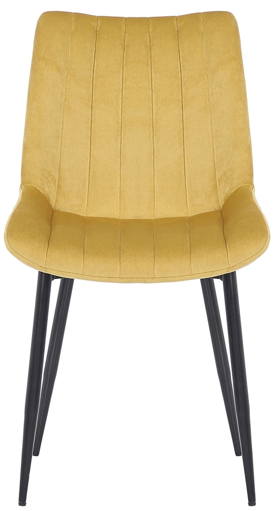 Sedia Rahden in velluto giallo
