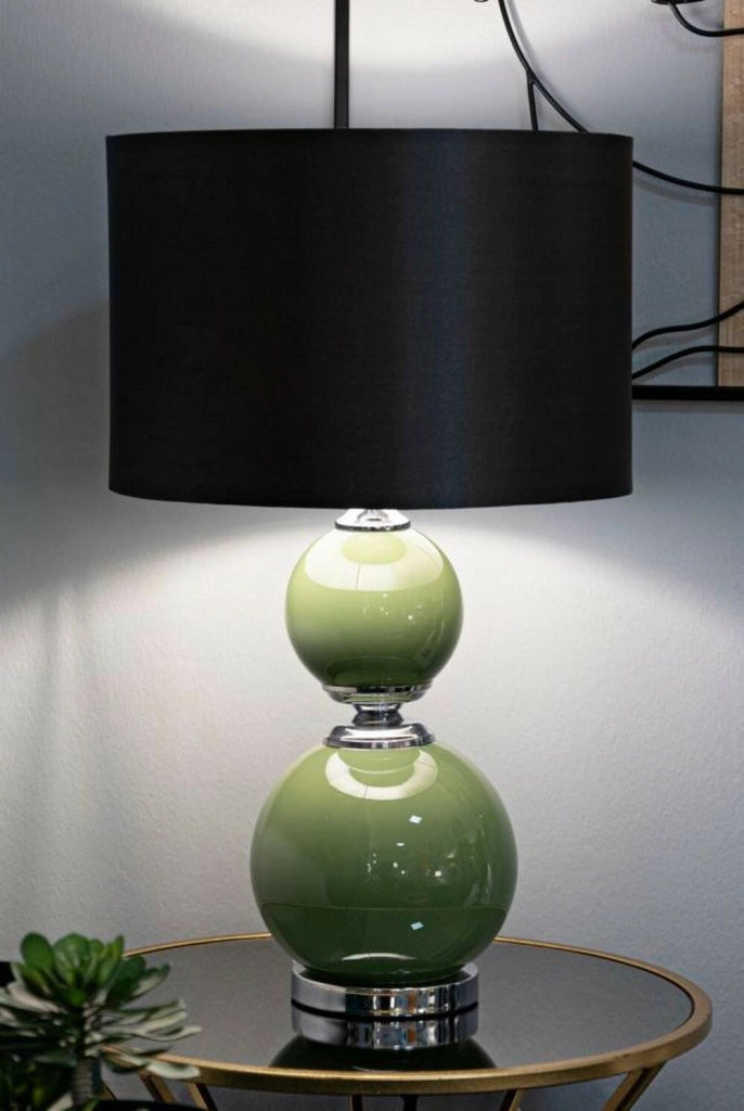 Lampada da tavolo Falletto, Luce da scrivania , Luminaria da ufficio, Lampada da lavoro, 38x38 h65 cm, Verde e Grigio