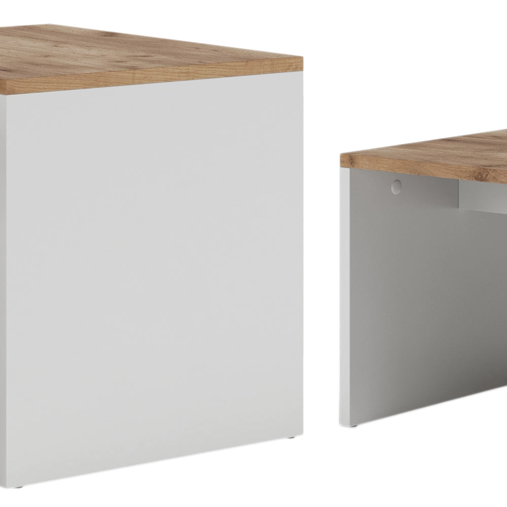 Vicco Set di tavolini Rovere bianco/dorato 100 x 48 cm , 2 parti