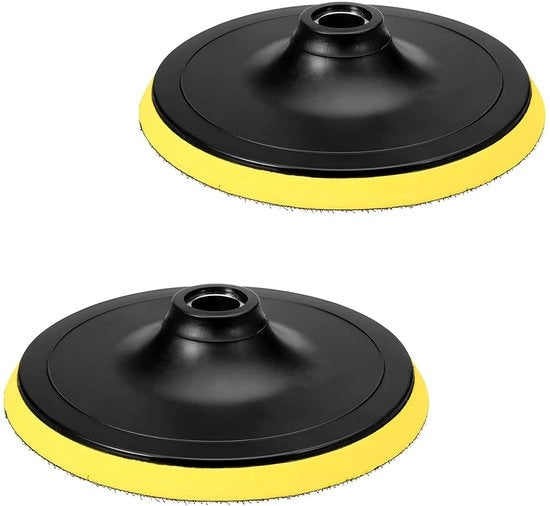 Set di cerchioni in acciaio 100 mm - 2 pezzi - M14 - Nero/Giallo - Duraturo - Dischi di abrasione - Alta resistenza all'usura