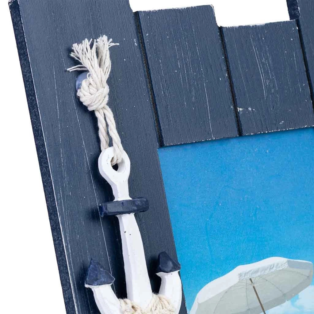 Cornice portafoto in legno blu 20x2x28h cm
